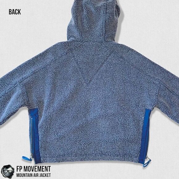 FP MOVEMENT MOUNTAIN AIR SHERPA FULL ZIP HOODED JACKET BLUE WOMEN OVERSIZED XS-L - Picture 9 of 16
